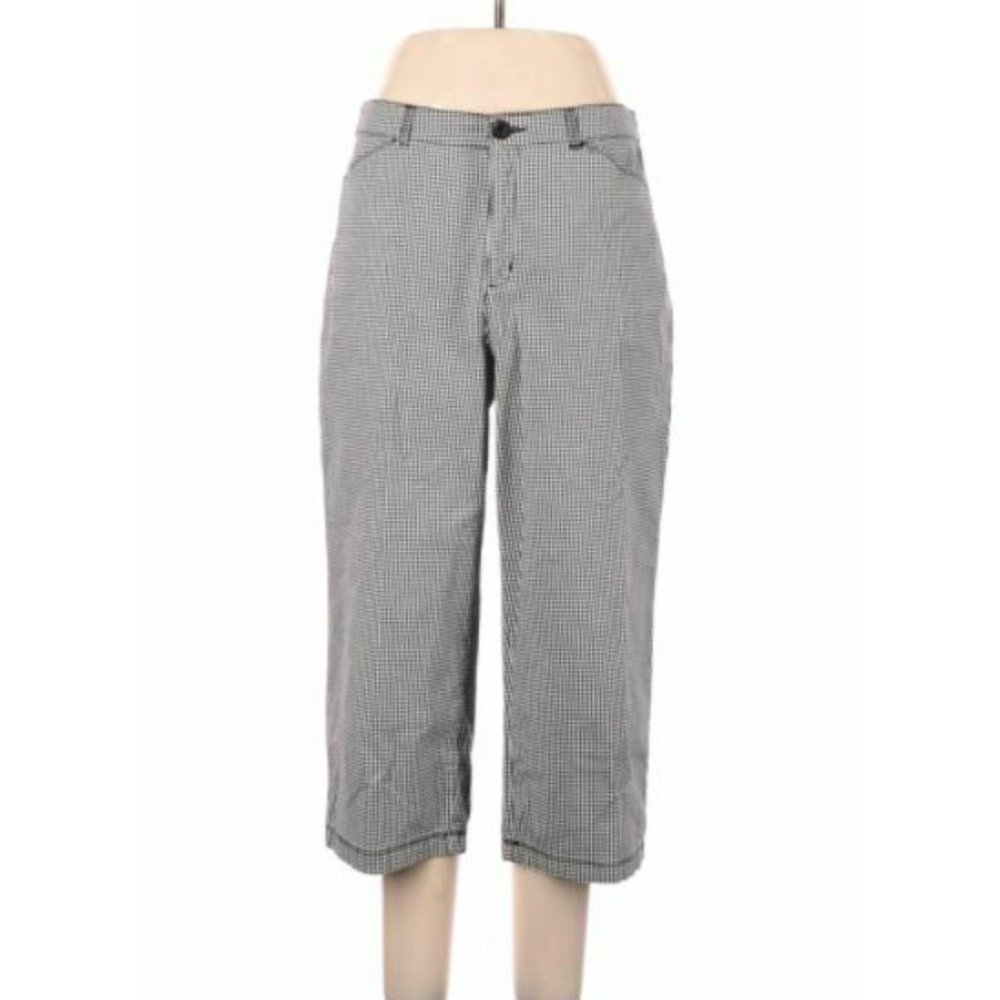Croft & Barrow Stretch Capris pants Black White women's Size 12 - Picture 8 of 9